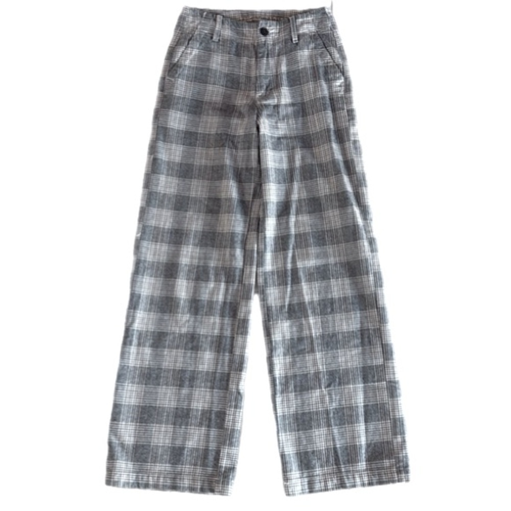 American Eagle Like New Super High Rise Baggy Wide Leg Pants in Plaid Size 00 - Picture 5 of 8